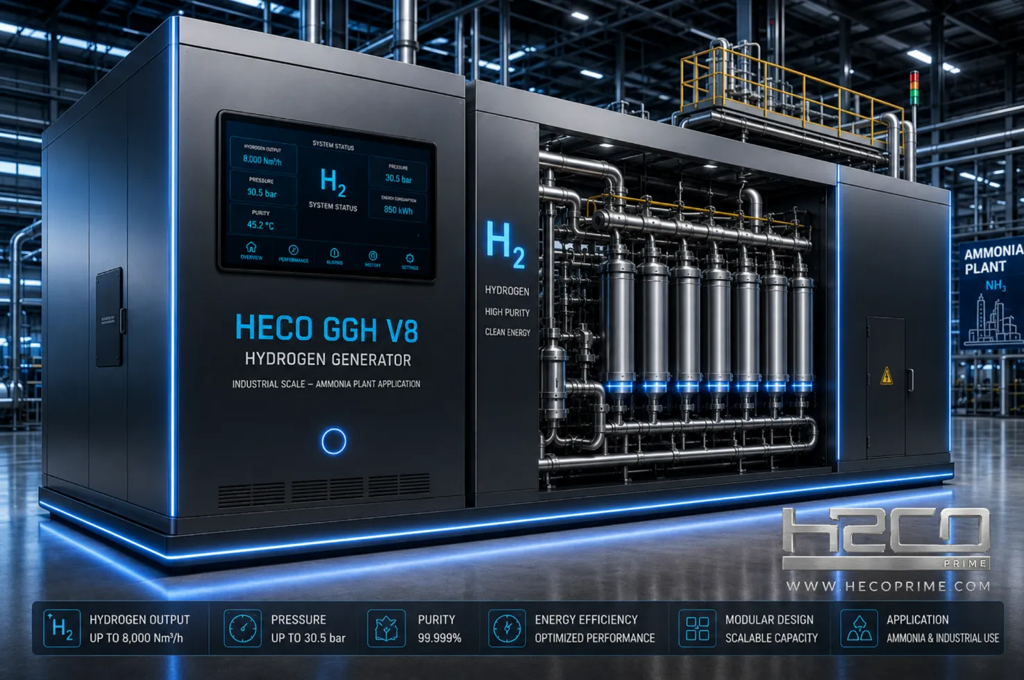 HECO GGH — render conceitual em escala industrial